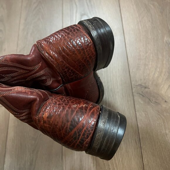 Tony Lama Cowboy Boots Brown Leather Western Made in USA Womens Size 6 - Picture 5 of 11